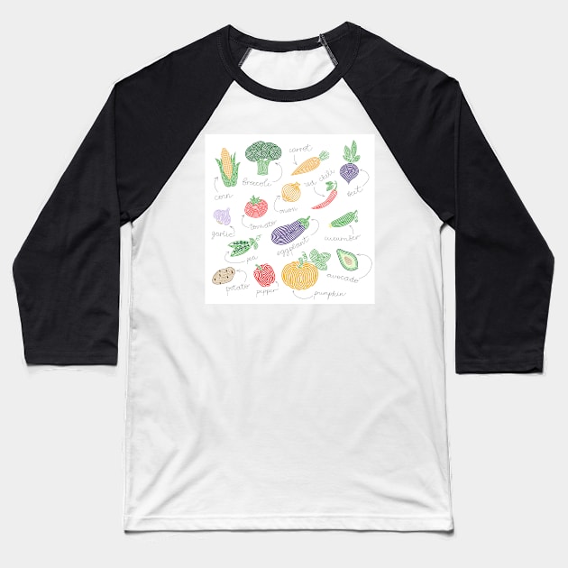 Hypnotizing vegetables Baseball T-Shirt by runlenarun